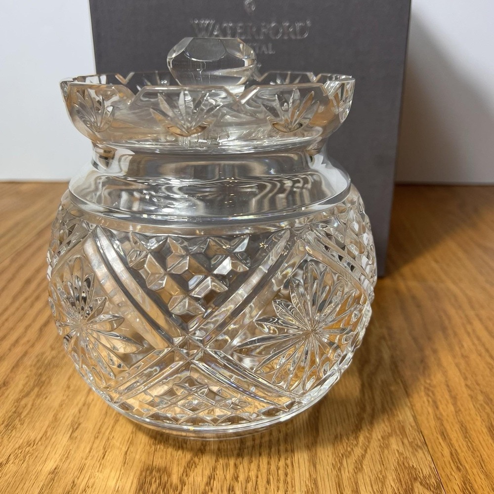 Waterford Crystal Biscuit Jar Candy Box with Lid Ireland Signed w/Original Box * - Picture 9 of 12